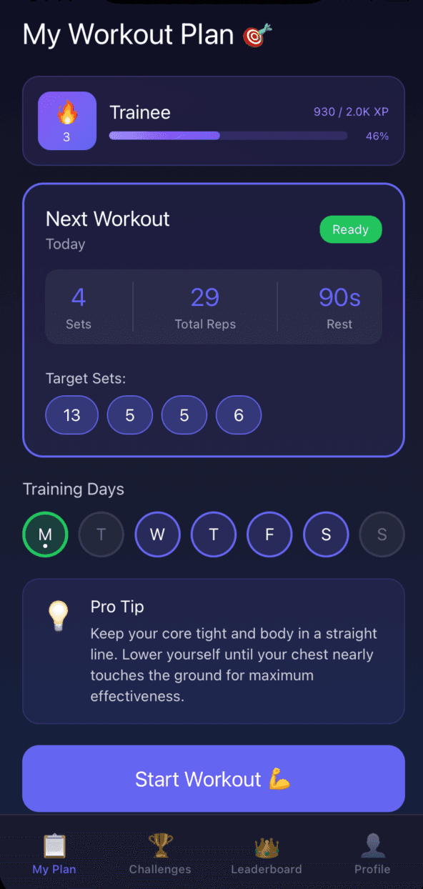 Push Arena App Screenshot 3 - Workout Tracking