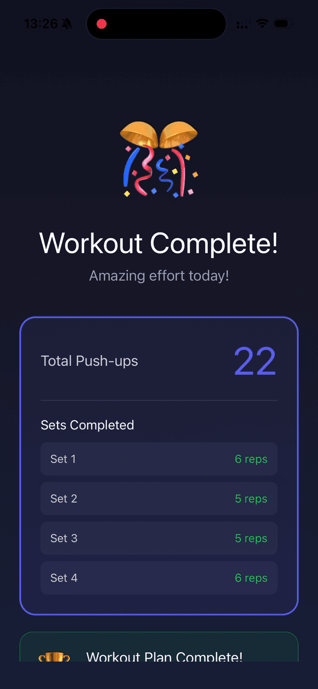 Push Arena App Screenshot 5 - Workout Tracking