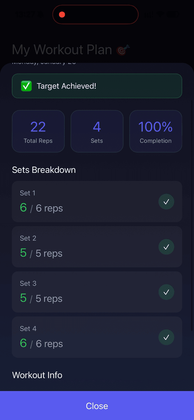Push Arena App Screenshot 6 - Workout Tracking